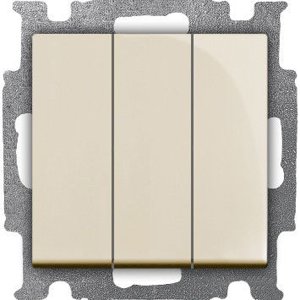 Выключатель трёхклавишный Basic 55 - слоновая кость Выключатель трёхклавишный Basic 55 - слоновая кость