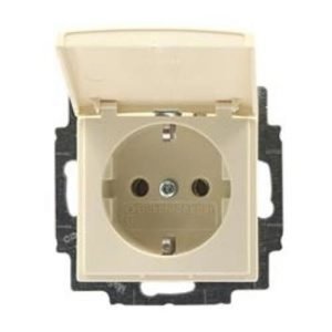 Розетка с крышкой Basic 55 - слоновая кость Розетка с крышкой Basic 55 - слоновая кость