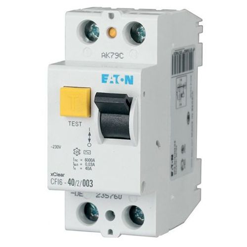 УЗО 2p40A (CFI6) 30мА Eaton УЗО 2p40A (CFI6) 30мА Eaton