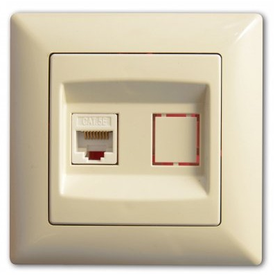 Розетка компьютерная (UTP, Cat5e) Visage - беж Розетка компьютерная (UTP, Cat5e) Visage - беж