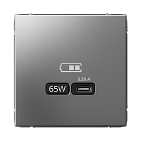 USB Розетка тип-С 65Вт ArtGallery - сталь