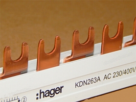 Гребёнка 2-полюсная, вилка Hager