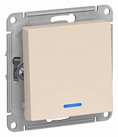 Выключатель одноклавишный с подсветкой Atlas - бежевый