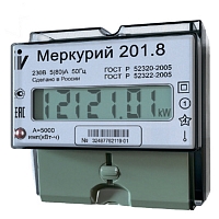 Счётчик электроэнергии Меркурий 1Ф 201.8 