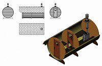 Баня-бочка КОМФОРТ - 4,5м