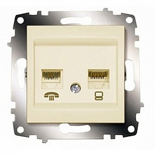 Розетка компьютерная (RJ11+RJ45) Cosmo - титан Розетка компьютерная (RJ11+RJ45) Cosmo - титан