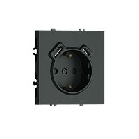 Розетка с заземлением + зарядка USB A+C 20W Donel S08 - черный графит