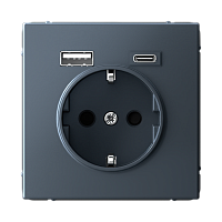 USB Розетка с 2 USB A+C ArtGallery - грифель