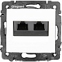 Розетка компьютерная двойная (UTP, Cat5e) Valena - белый Розетка компьютерная двойная (UTP, Cat5e) Valena - белый