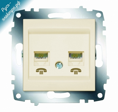Розетка компьютерная (RJ11+RJ45) Cosmo - бежевый Розетка компьютерная (RJ11+RJ45) Cosmo - бежевый