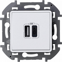 Зарядное устройство с двумя USB-разъёмами Inspiria - белый