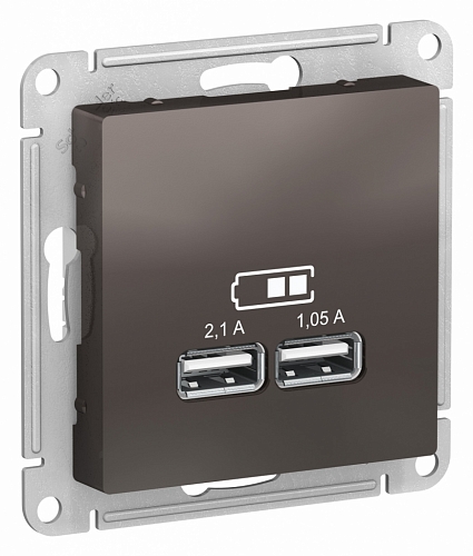Розетка USB Atlas - мокко
