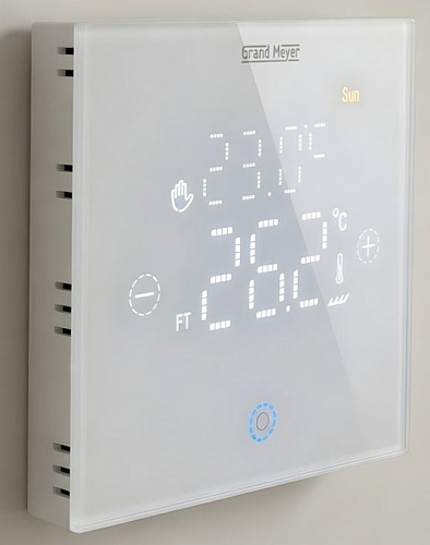 Grand Meyer TSM-11W Терморегулятор Wi-Fi c белым стеклянным экраном