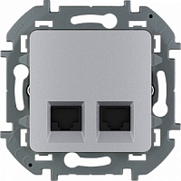 Двойная информационная розетка RJ45 Inspiria - алюминий