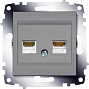 Розетка компьютерная (RJ11+RJ45) Cosmo - алюминий Розетка компьютерная (RJ11+RJ45) Cosmo - алюминий