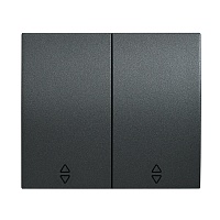 Выключатель двухклавишный проходной, лиц. панель Thea Blu