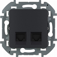 Двойная информационная розетка RJ45 Inspiria - антрацит